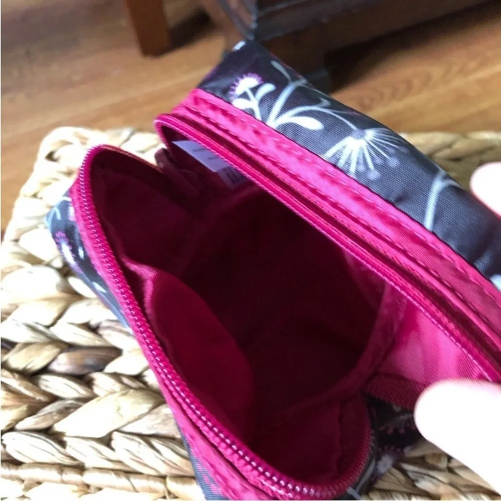 Mini square floral reversible cometic bag